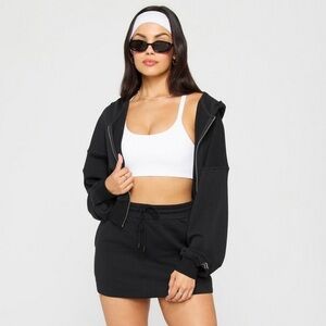 Fabletics Black Year Round Terry Mini Skirt